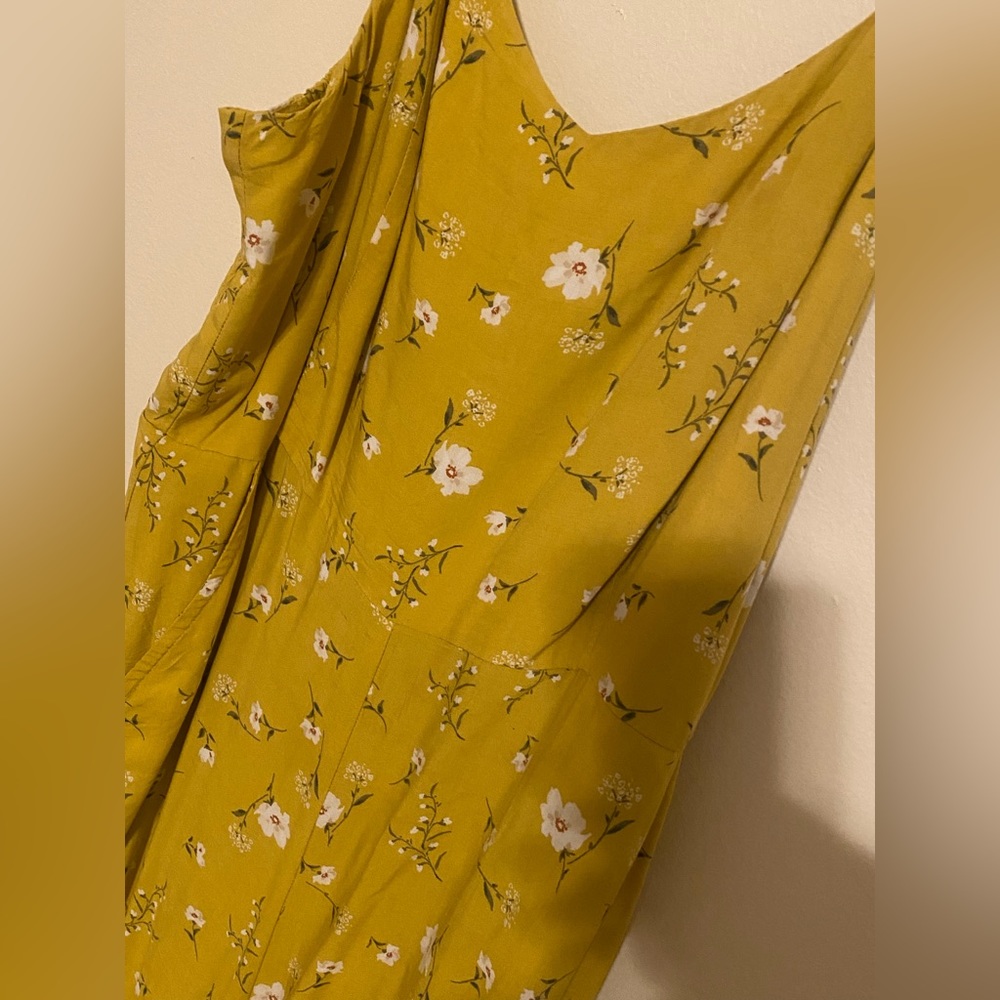 Old navy yellow flowy jumpsuit